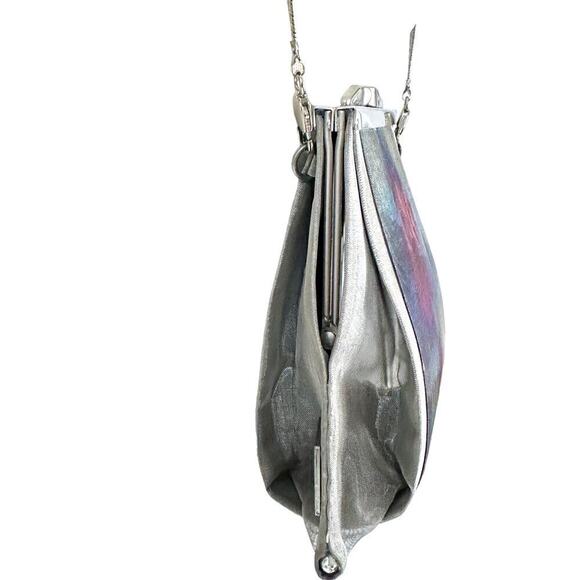 Bo's Art Los Angeles Small Metal Mesh Purse Pink Feathers Handmade OOAK - Picture 5 of 8